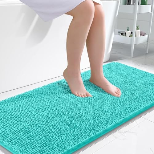 OLANLY Bathroom Runner Rugs 47x24, Extra Soft Absorbent Chenille Bath Rugs