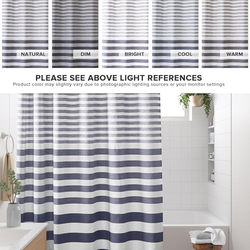 Madison Park Long Shower Curtain for Bathroom, Blue Ombre, 72" x 78"