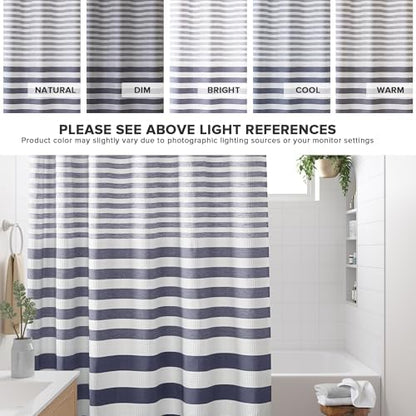 Madison Park Long Shower Curtain for Bathroom, Blue Ombre, 72" x 78"