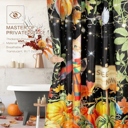 Shower Curtain Fall, Thanksgiving Shower Curtain for Bathroom 72x72