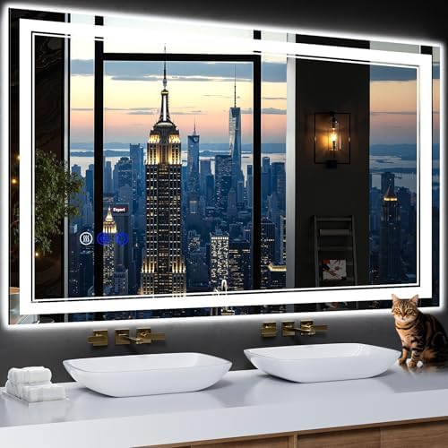 50"x30" LED Bathroom Mirror with Lights,Anti-Fog,3 Color Modes