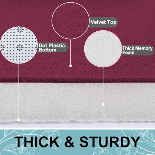 Smiry Memory Foam Bath Mat 47x32, Extra Soft and Absorbent Bathroom Rugs