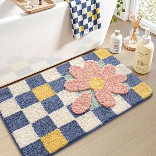 LUMI Bathroom Rug 20x32, Soft Absorbent Microfiber Bath Mat, Non Slip