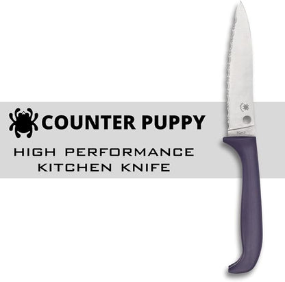 Spyderco Counter Puppy Fixed Blade with 3.48" 7Cr17 Stainless Steel Blade and Plastic Purple Handle - EDC Knife for Men & Women, Perfect for Hunting, Tactical, Camping, Survival - SpyderEdge - K20SPR