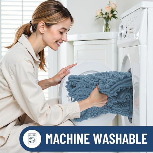 Smiry Bathroom Toilet Rugs U Shaped 20X20, Chenille Bath mats for Toilet