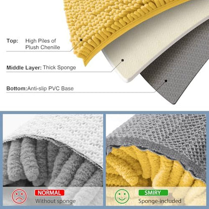 Smiry Bathroom Rugs 47X24, Luxury Chenille Extra Soft Absorbent Bath Mat