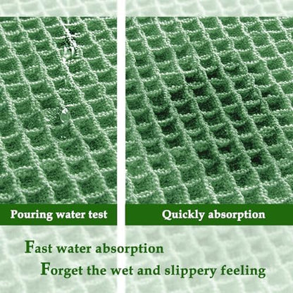 ZALL Sage Green Waffle Bath Mat,Super Absorbent Non Slip Bathroom Rug, 24x36inch, Machine Washable Ultra Soft Floor Mats