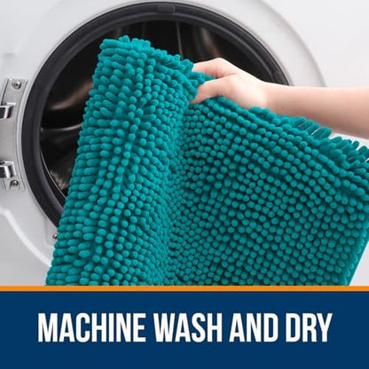 OLANLY Bathroom Rugs 32x20, Extra Soft Absorbent Chenille Bath Rugs