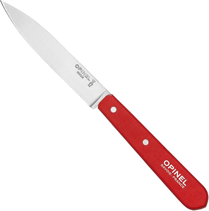 OPINEL Les Essentials - Small Kitchen 4 Piece Knife Set - Paring, Serrated, Peeler, Vegetable Knife, Corrosion Resistant High Carbon Steel, Made in France (Loft)