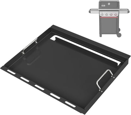 6787 Full Size Griddle Insert with Handles for Weber Spirit 400 Series (2025 Models) and Weber Spirit 300(2016–2024), Flat Top Grill Replacement for E425 S425 E435 EP425 EP435 E310 E320, Carbon Steel