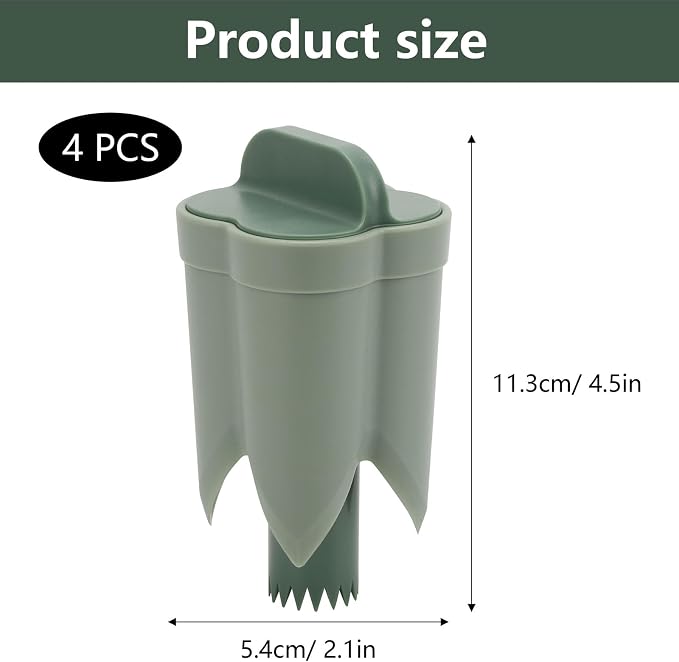4 PCS Pepper Corer, Upgrade 2 in 1 Pepper Seed Corer Remover Tool Bell Pepper Cutter, Beige Green