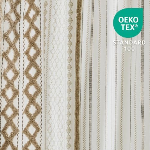 INK+IVY Extra Long Cotton Shower Curtain for Bathroom, Neutral, 72 x 84