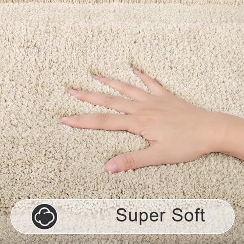 SHACOS Soft Microfiber Light Beige Bathroom Rugs Sets 2 Pieces 32x20 inch