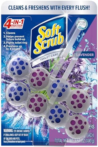 Soft Scrub 4-in-1 Rim Hanger Toilet Bowl Cleaner, Lavender, 2 Count