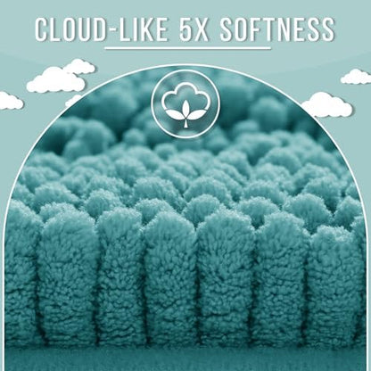 Yimobra Bathroom Rug Mat 44 x 24, Non Slip and Super Absorbent Bath Mat,Machine Washable Quick Dry,Ultra Plush Chenille Shower Rugs for Bathroom Floor Sink Tub and Shower Outside,Teal Blue