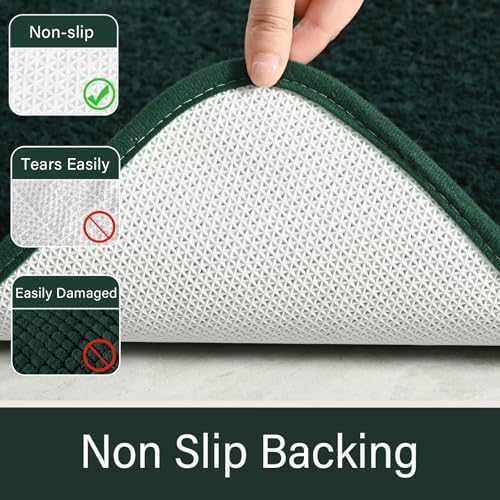 LOCHAS Bathroom Rug Runner 24x60 Inch, Bath Rugs Non Slip, Hunter Green