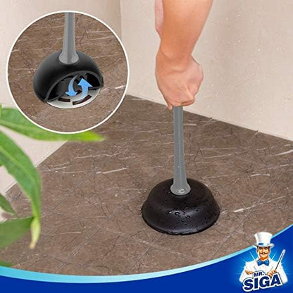 MR.SIGA Toilet Plunger and Bowl Brush Combo for Bathroom Cleaning, Gray