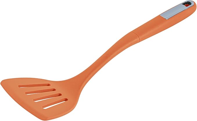 Restaurantware Silicone Utensil Set Pack of 10 Non-Slip Handle 6-Piece Kitchen Tool Set, Heat-Resistant Dishwasher-Friendly Cooking Accessories, Durable Orange Cooking Utensils