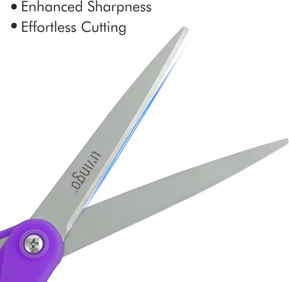 LIVINGO Scissors Bulk 24 Pack: 8” Sharp Scissors Set All Purpose for Office Middle High School Student Teacher Arts Crafts Supplies Cutting Wrapping Paper, Sewing Fabric Shears for Household