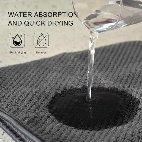 KinHwa Gray Hand Towels for Bathroom, Microfiber Face Towels, 11x20 Inch