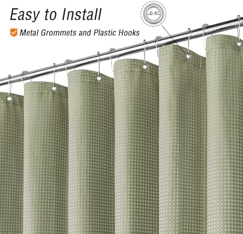 Gibelle Small Stall 230GSM Heavy Duty Sage Green Shower Curtain, 36 x 72
