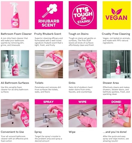 Stardrops The Pink Stuff Miracle Bathroom Foam Cleaner, 25 Fl Oz