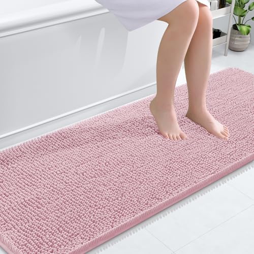 OLANLY Bathroom Runner Rugs 70x24, Extra Soft Absorbent Chenille Bath Rugs