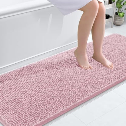 OLANLY Bathroom Runner Rugs 70x24, Extra Soft Absorbent Chenille Bath Rugs
