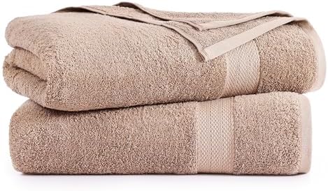 LANE LINEN Large Bath Sheet Set Oversized Soft Absorbent Quick Dry - Taupe