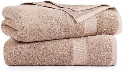 LANE LINEN Large Bath Sheet Set Oversized Soft Absorbent Quick Dry - Taupe