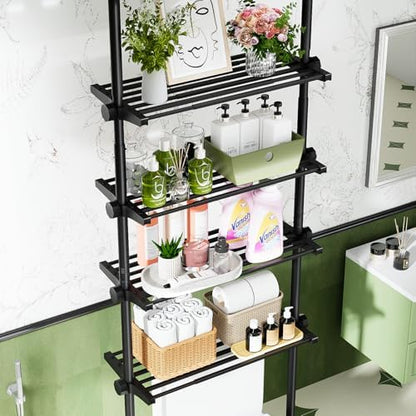 Over The Toilet Storage Shelf No Drill 4-Tier Adjustable Bathroom Organizer