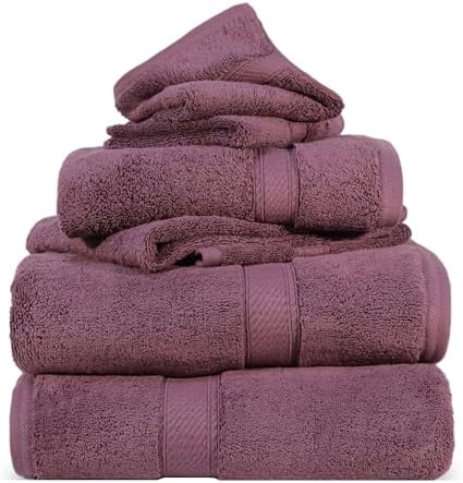 SUPERIOR Egyptian Cotton Ultra Plush & Absorbent, 6 Piece Set, Plum