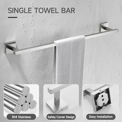 TQKAG 5-Piece Bathroom Hardware Set, Brushed Nickel Classic Wall Mounted