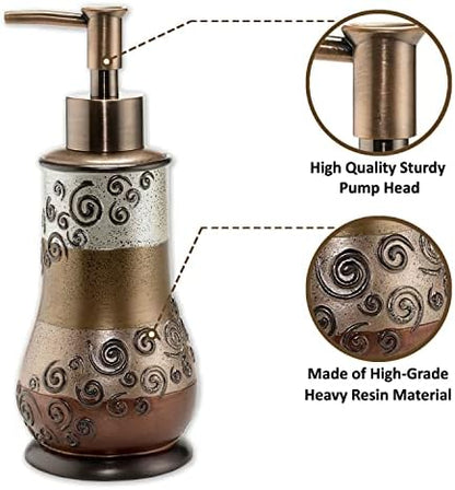 Zahari Home 4pc Miramar Bathroom Accessories Sets Lotion Pump, Tumbler, Tooth Brush Holder and Soap Dish Unique Design Multi Color Bathroom Set
