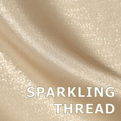 Champagne Gold Glitter Shower Curtain: Waterproof Washable, 96Lx72W