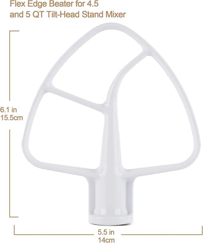 MEET JUICE K45B Metal Beater with Non-Stick Coating, Compatible with KitchenAid 4.5-5 Quart Tilt-Head Stand Mixer