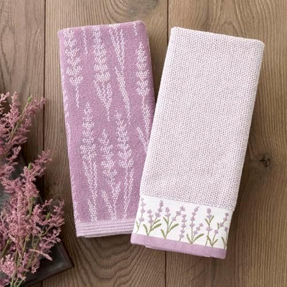 SKL Home Lavender Silhouette Hand Towel Set-2pc, Reversible, Purple