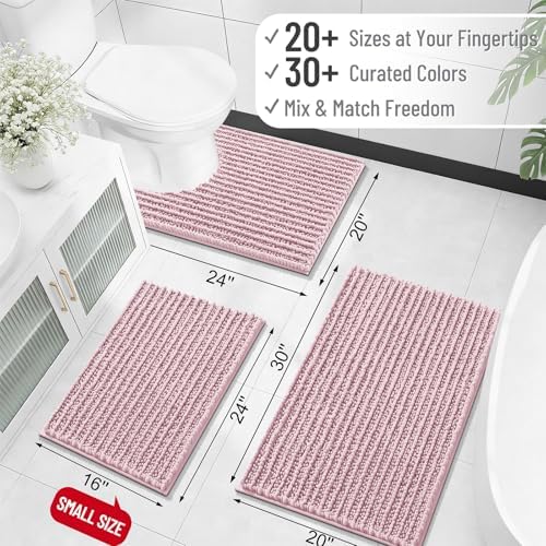 OLANLY Bathroom Rugs 44x24, Thick Soft Absorbent Chenille Bath Rugs