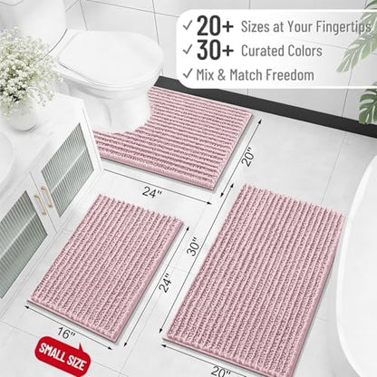 OLANLY Bathroom Rugs 36x24, Thick Soft Absorbent Chenille Bath Rugs