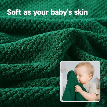 REDKISS Soft 6 Piece Bath Towel Set - 2 Bath Sheets, 2 Hand Towels, 2 Washcloths - Highly Absorbent, Quick Dry, Lightweight Towel Sets Collection, Premium Dark Green Towels for Bathroom, Gym & Spa