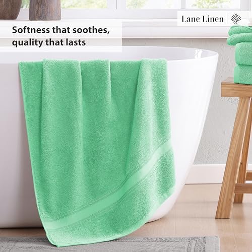 LANE LINEN Luxury Bath Towels Set - 3 Piece Set, 100% Cotton Bathroom Towels, Zero Twist, Quick Shower Towels, Absorbent Bath Towel, Super Soft, 1 Bath Towel, 1 Hand Towel, 1 Wash Cloths - Aqua Sky
