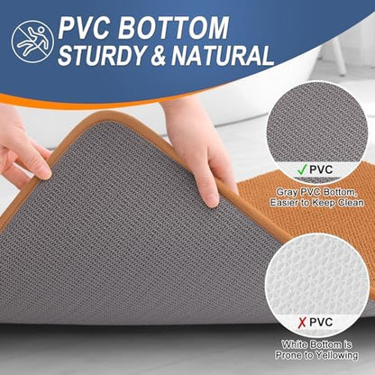 OLANLY Memory Foam Bathroom Runner Rug 44x24, Absorbent Long Bath Mat, Clay