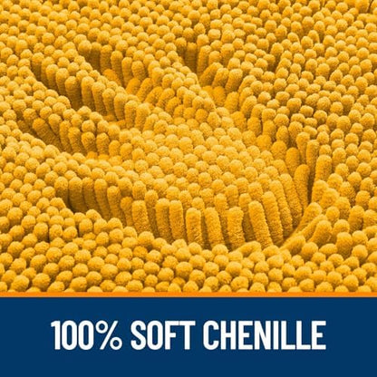 OLANLY Chenille Bathroom Rugs Sets 2 Piece, 36"x24"+24"x20", Golden Yellow