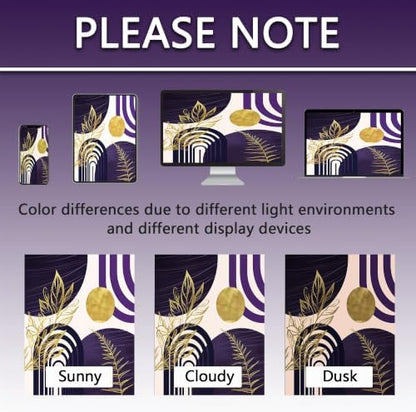 Dark Purple and Gold Extra Long Shower Curtain, Tall 72X96 in