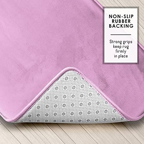 Clara Clark Bathroom Rugs, Velvet Memory Foam Bath Mat, Non-Slip, Machine Washable Bath Rugs - Dries Quickly, Ultra Soft Plush Bath Mats for Bathroom, 17 x 24, Lavender Dream