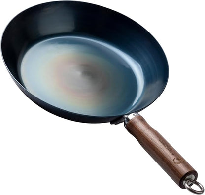 Crafted in Japan. Trusted by Chefs. Japanese Carbon Steel Frying Pan – Precision-Formed, Pre-Seasoned & Lightweight, Chef-Designed for High-Heat Control (11.0 inches)