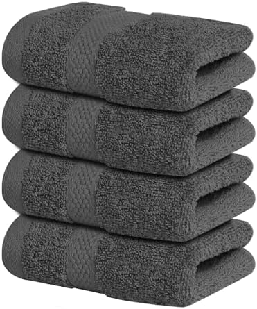 Infinitee Xclusives 100% Cotton Luxury Wash Cloths for Showering - 4 Pack