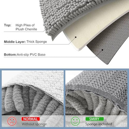 Smiry Toilet Rugs U-Shaped 24x24, Extra Soft Absorbent Contoured Bath Mat