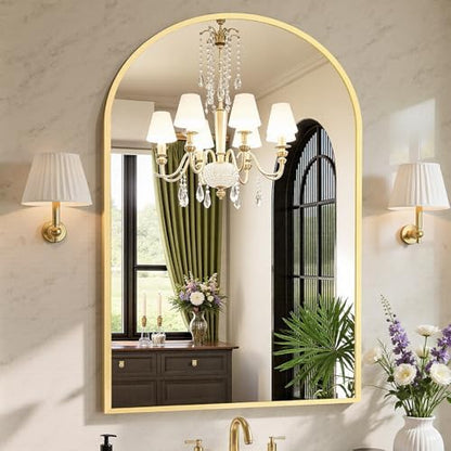 Sweetcrispy 30x40 Bathroom Mirrors for Wall, Arched Mirror for Over Sink