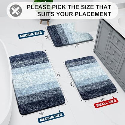 Arotive Microfiber Bathroom Rugs, Shaggy Soft Absorbent Bath Rug, 34x21